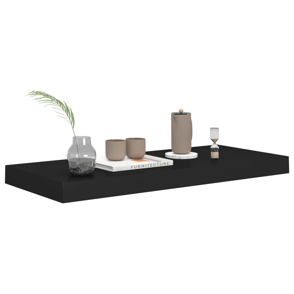 Kelluvat seinähyllyt 4 kpl musta 60x23,5x3,8 cm MDF - Sisustajankoti.fi