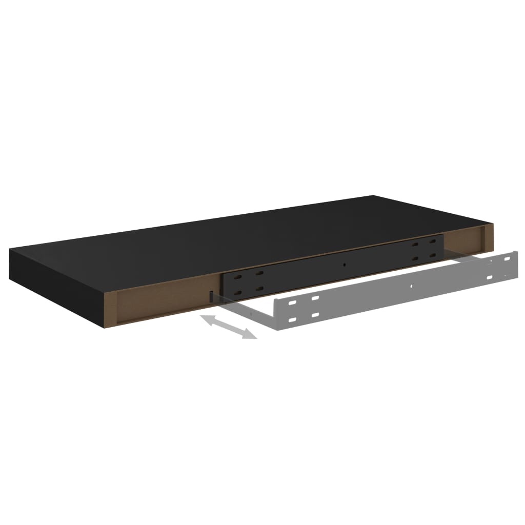 Kelluvat seinähyllyt 4 kpl musta 60x23,5x3,8 cm MDF - Sisustajankoti.fi