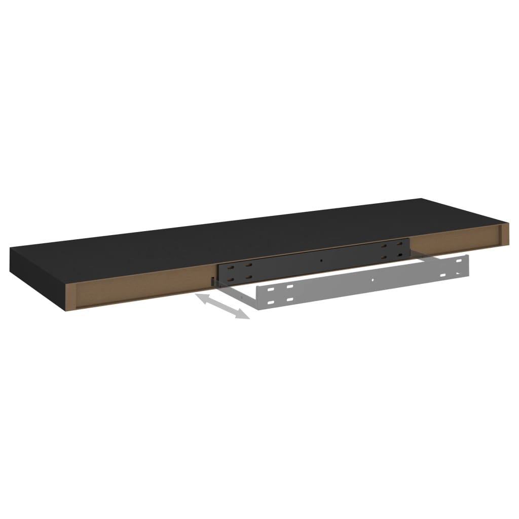 Kelluva seinähylly musta 80x23,5x3,8 cm MDF - Sisustajankoti.fi