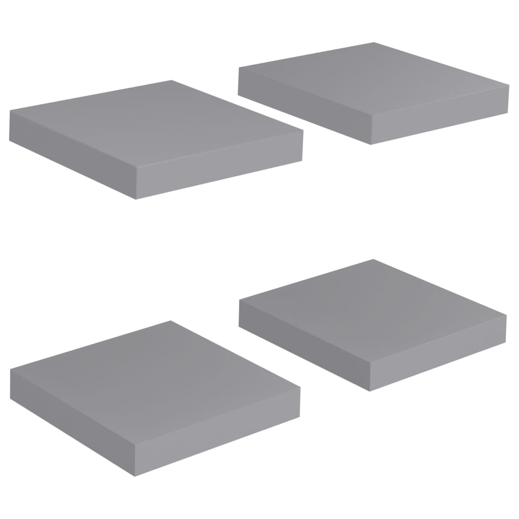 Kelluvat seinähyllyt 4 kpl harmaa 23x23,5x3,8cm - Sisustajankoti.fi