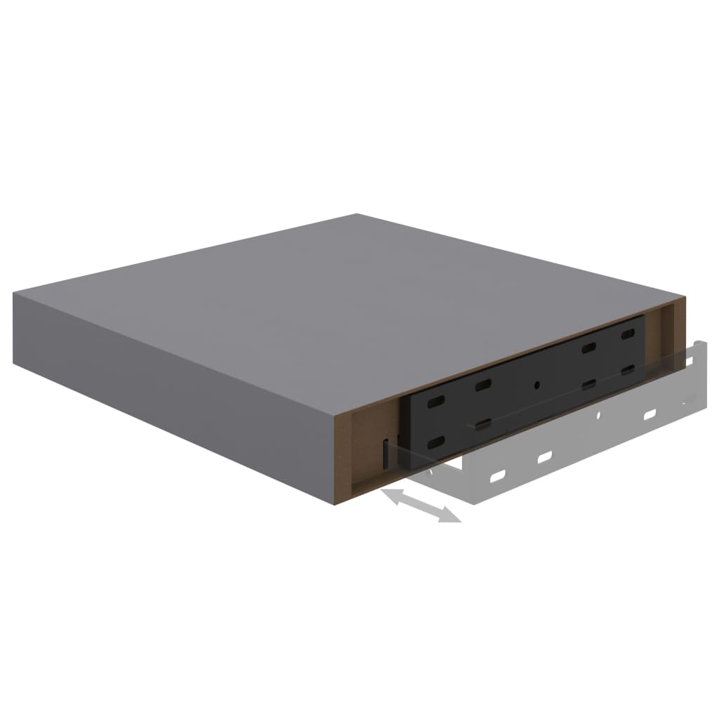 Kelluvat seinähyllyt 4 kpl harmaa 23x23,5x3,8cm - Sisustajankoti.fi