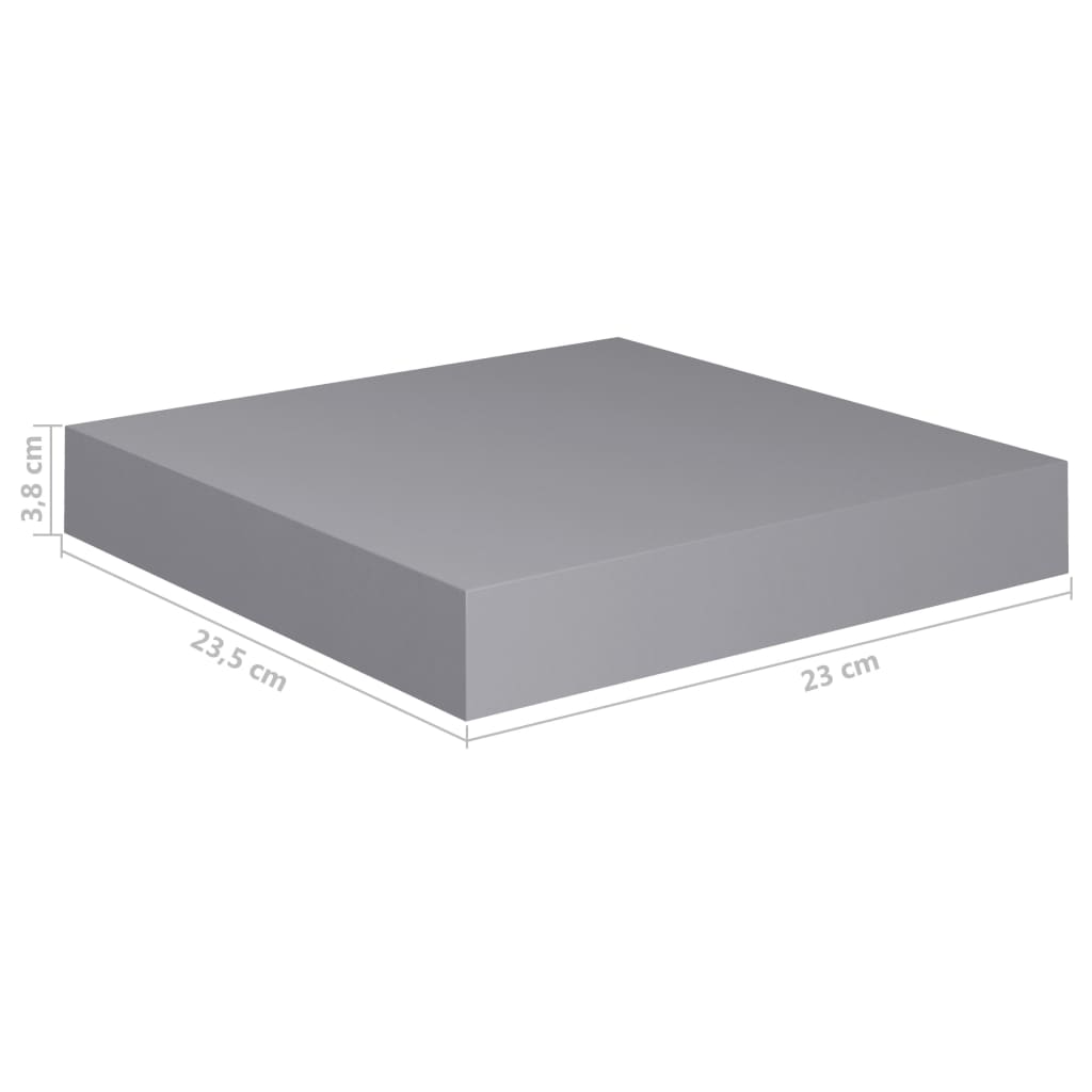 Kelluvat seinähyllyt 4 kpl harmaa 23x23,5x3,8cm - Sisustajankoti.fi