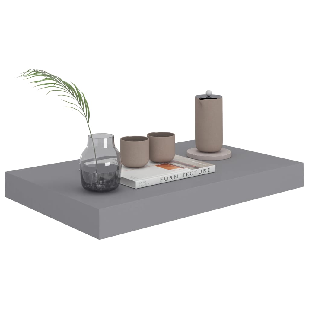Kelluva seinähylly harmaa 40x23x3,8 cm MDF - Sisustajankoti.fi