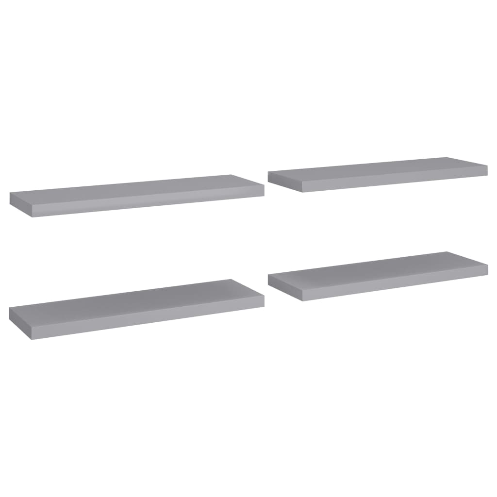 Kelluvat seinähyllyt 4 kpl harmaa 80x23,5x3,8 cm - Sisustajankoti.fi