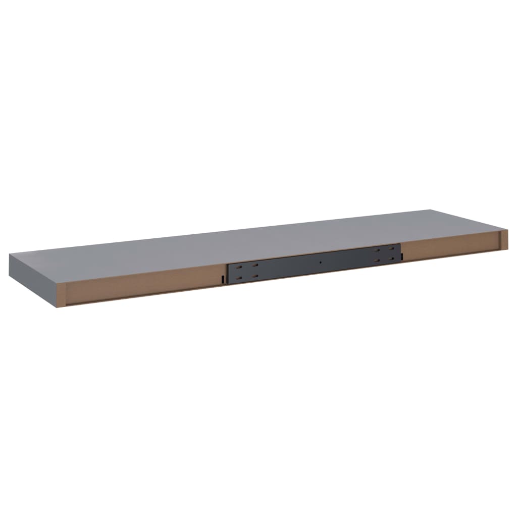 Kelluvat seinähyllyt 2 kpl harmaa 90x23,5x3,8 cm MDF - Sisustajankoti.fi