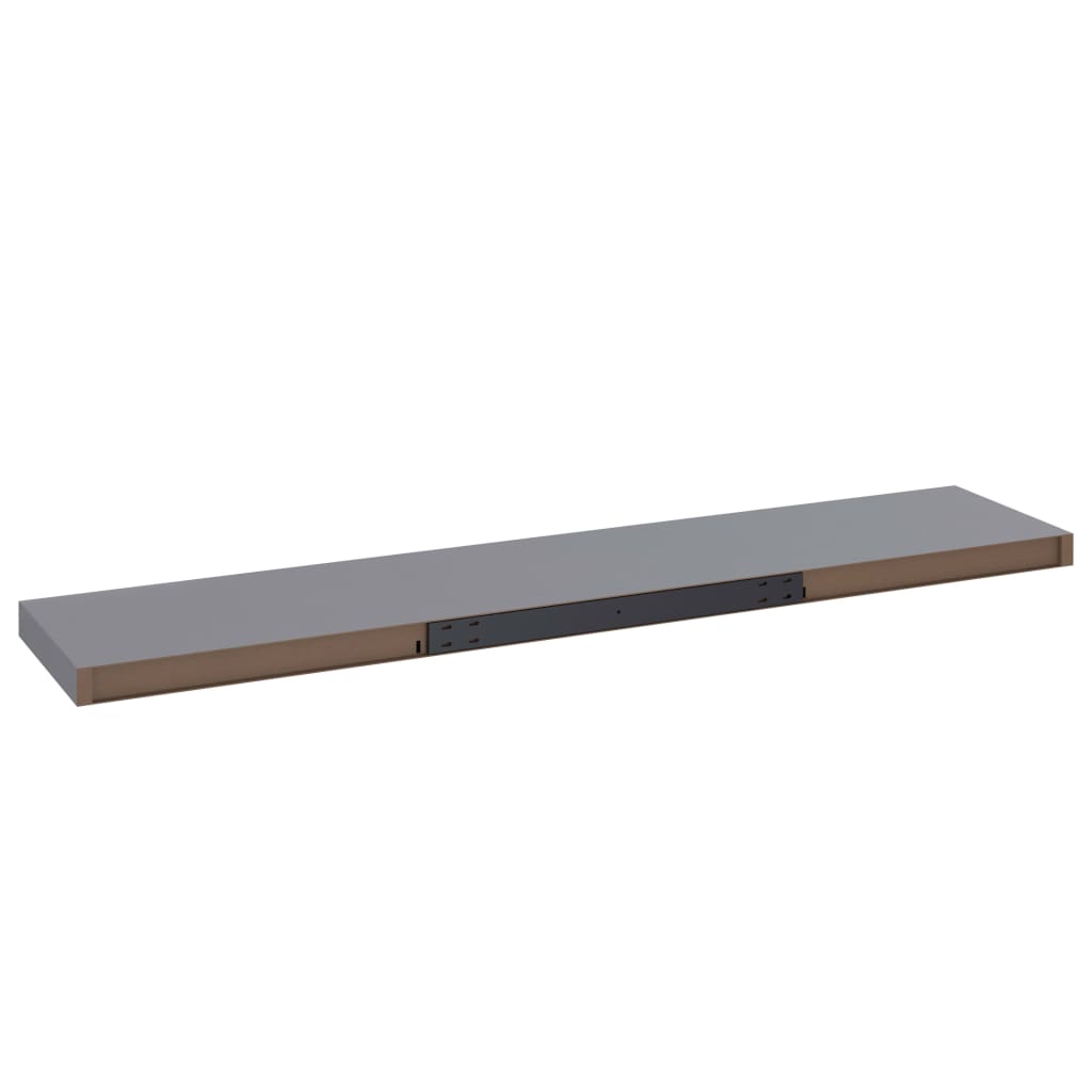 Kelluvat seinähyllyt 2 kpl harmaa 120x23,5x3,8 cm MDF - Sisustajankoti.fi