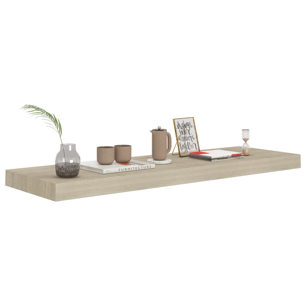 Kelluva seinähylly tammi 80x23,5x3,8 cm MDF - Sisustajankoti.fi