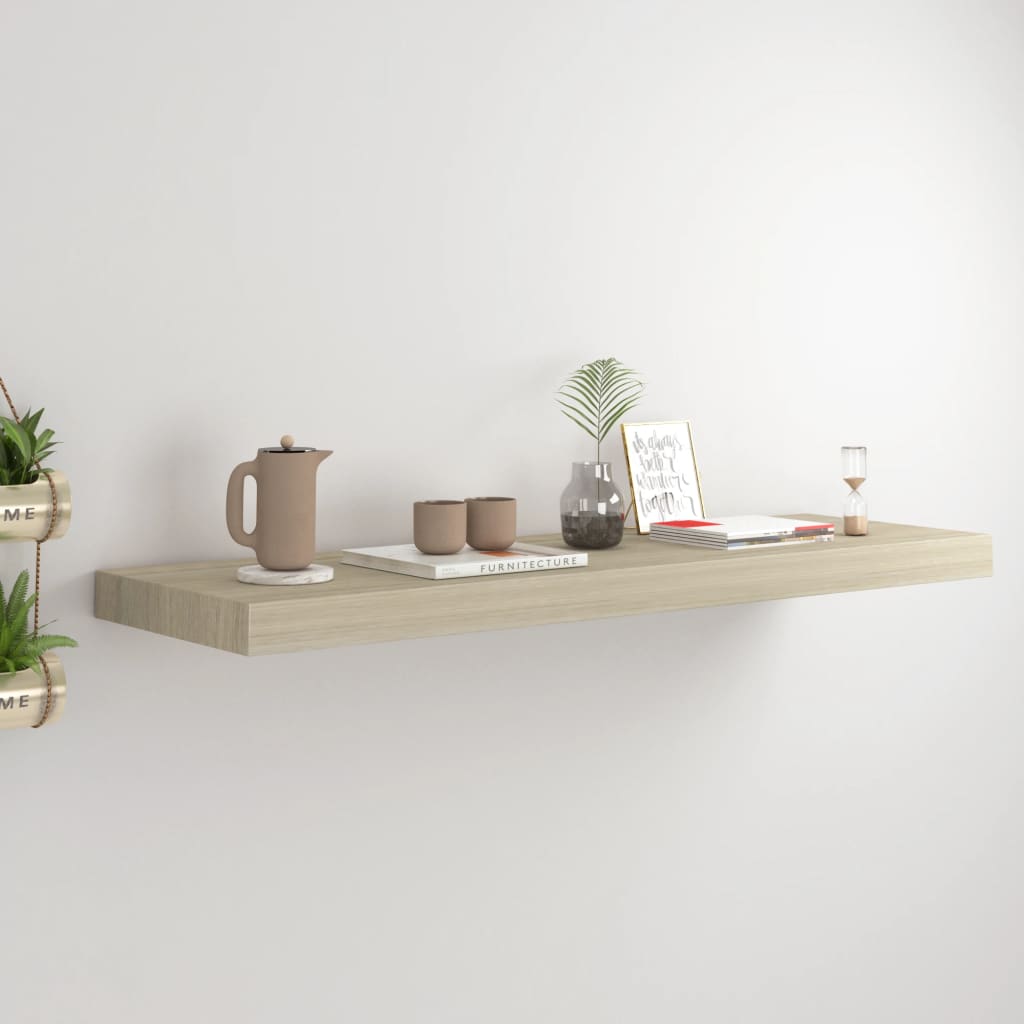 Kelluva seinähylly tammi 80x23,5x3,8 cm MDF - Sisustajankoti.fi