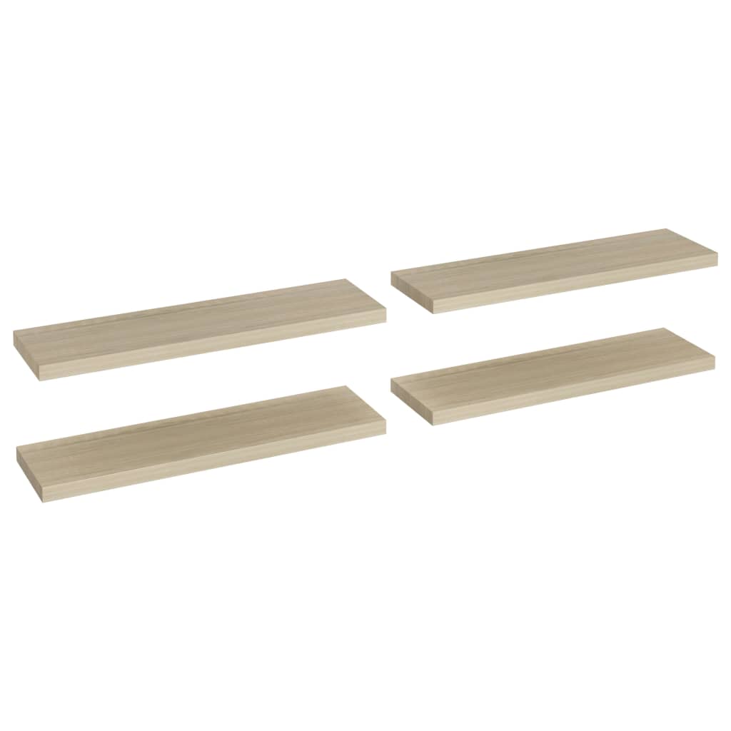Kelluvat seinähyllyt 4 kpl tammi 90x23,5x3,8 cm MDF - Sisustajankoti.fi