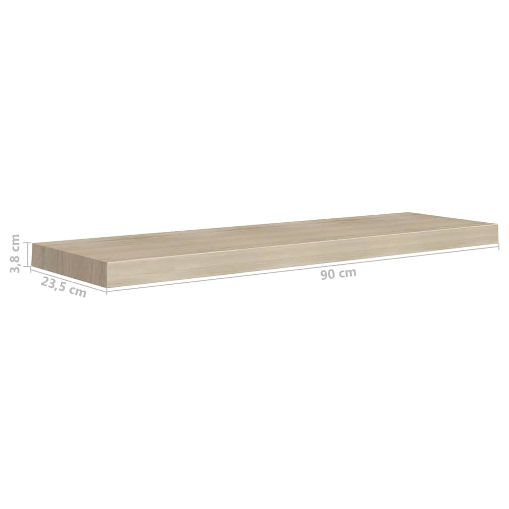Kelluvat seinähyllyt 4 kpl tammi 90x23,5x3,8 cm MDF - Sisustajankoti.fi