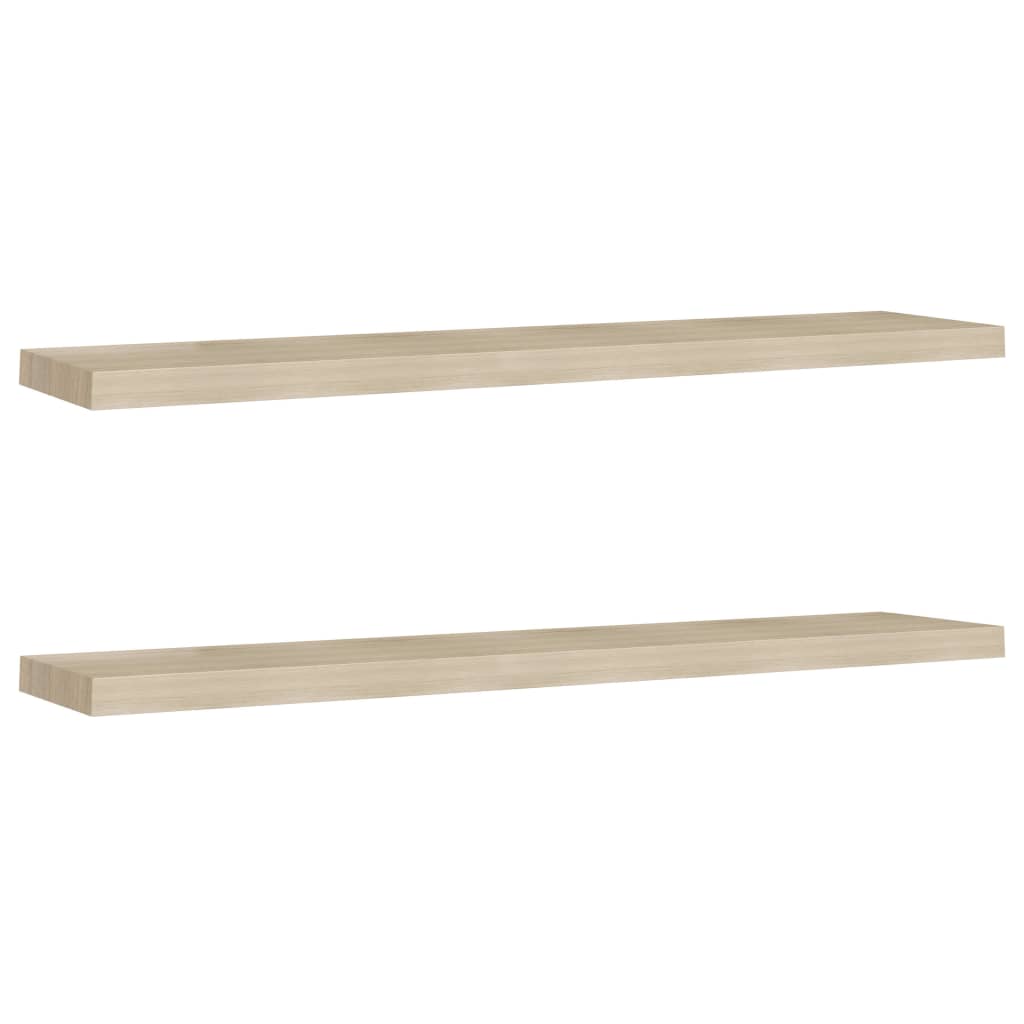 Kelluvat seinähyllyt 2 kpl tammi 120x23,5x3,8 cm MDF - Sisustajankoti.fi