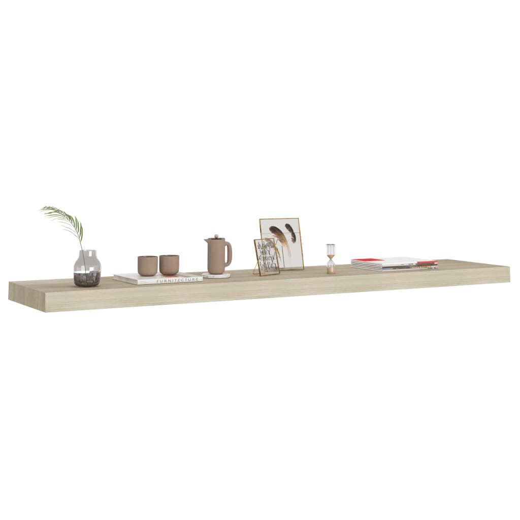 Kelluvat seinähyllyt 2 kpl tammi 120x23,5x3,8 cm MDF - Sisustajankoti.fi