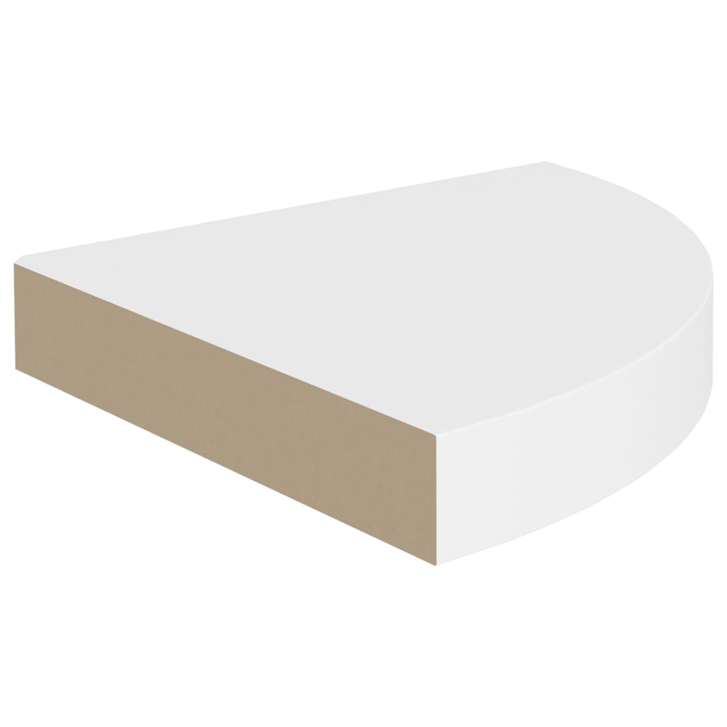 Kelluva kulmahylly valkoinen 25x25x3,8 cm MDF - Sisustajankoti.fi