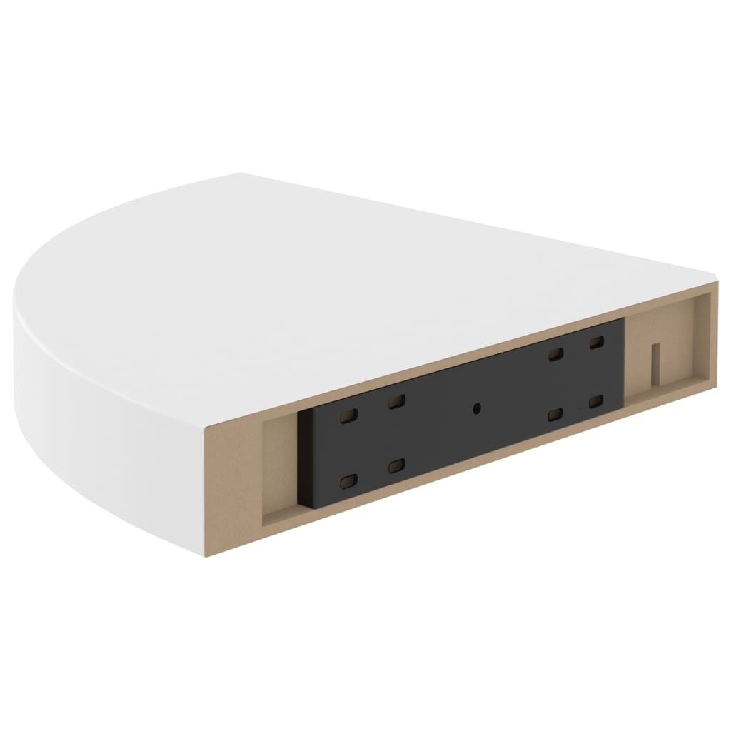 Kelluvat kulmahyllyt 2 kpl valkoinen 25x25x3,8 cm MDF - Sisustajankoti.fi