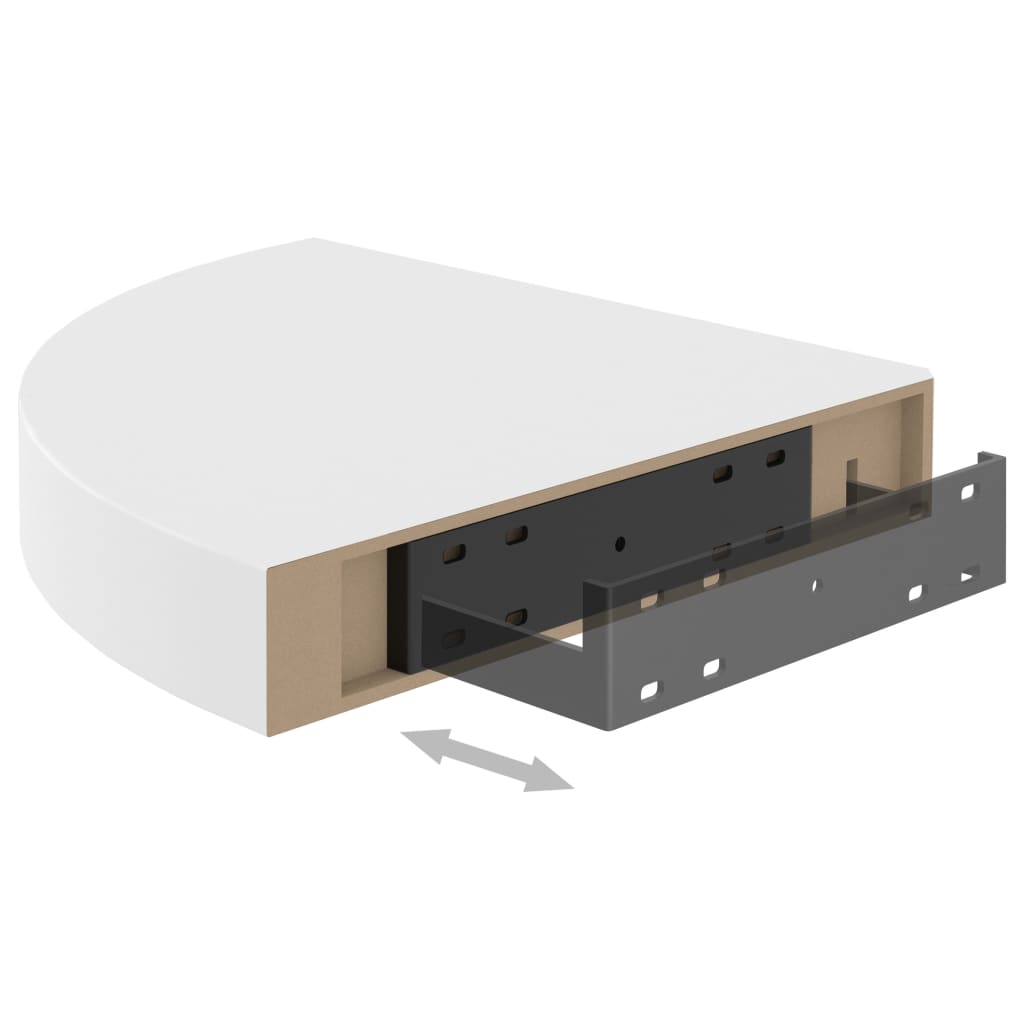 Kelluvat kulmahyllyt 2 kpl valkoinen 25x25x3,8 cm MDF - Sisustajankoti.fi