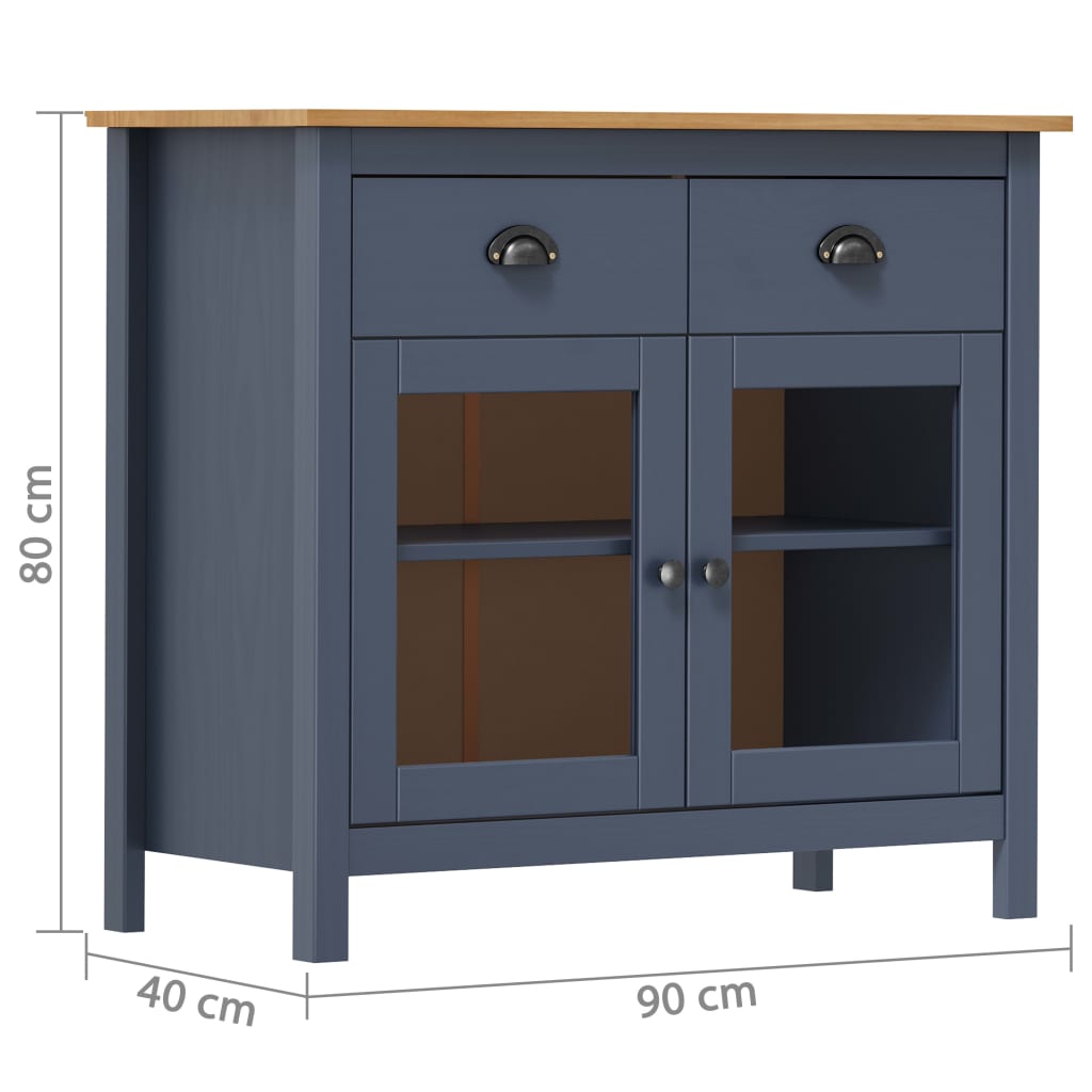 Vitriini Hill harmaa 90x40x180 cm täysi mänty - Sisustajankoti.fi
