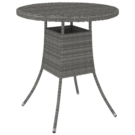 Puutarhapöytä harmaa 70x70x73 cm polyrottinki - Sisustajankoti.fi