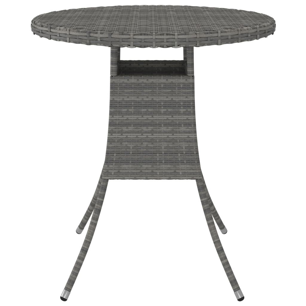 Puutarhapöytä harmaa 70x70x73 cm polyrottinki - Sisustajankoti.fi