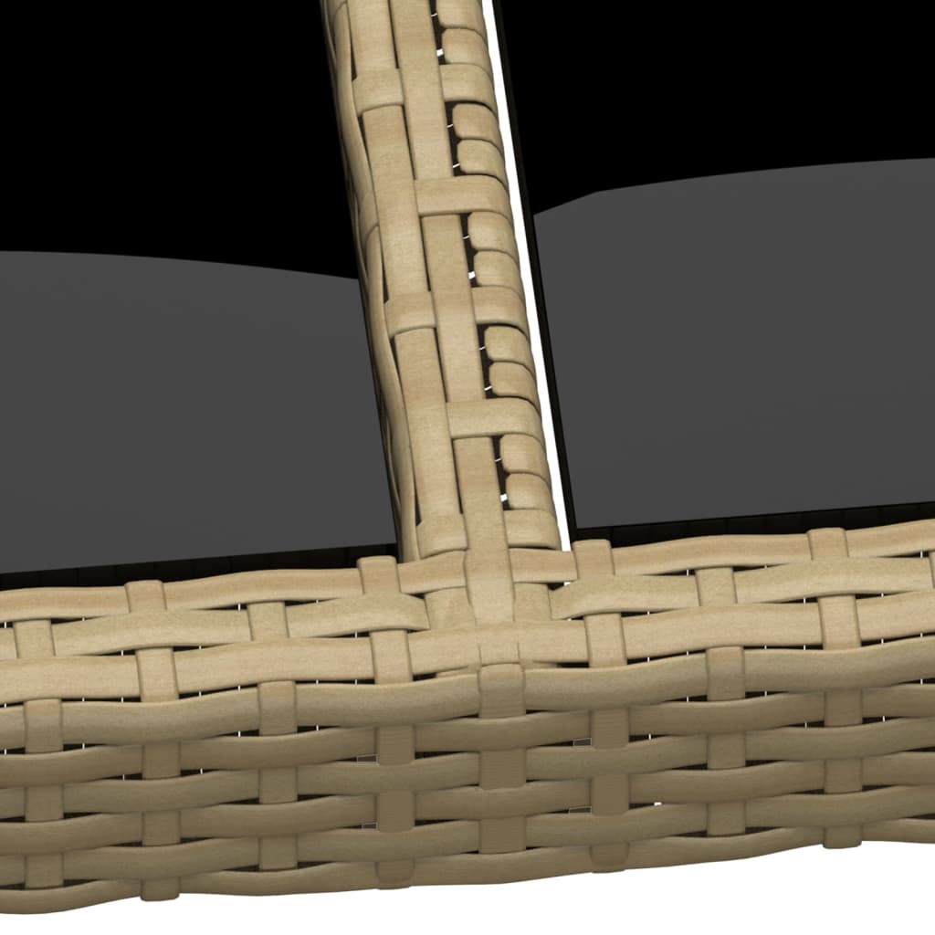 Puutarhapöytä 150x90x75cm karkaistu lasi ja polyrottinki beige - Sisustajankoti.fi