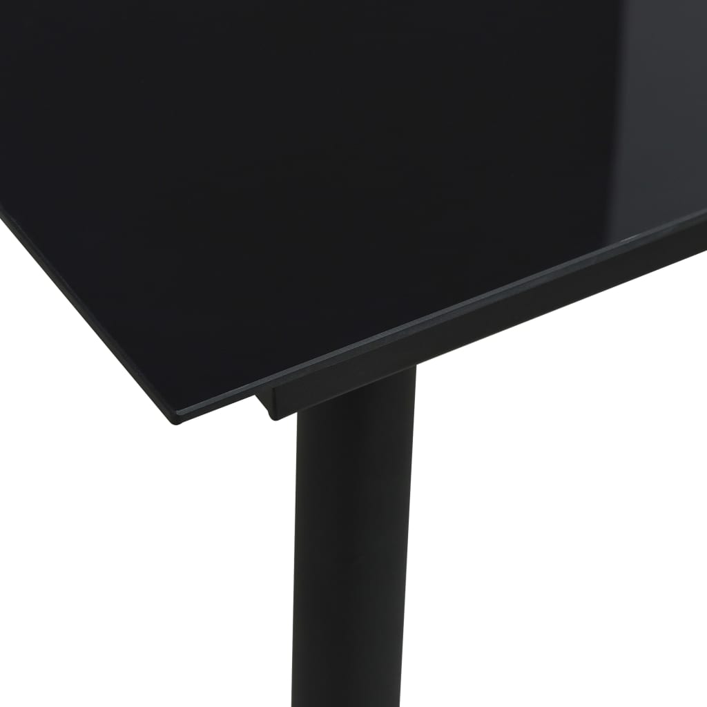 Puutarhan ruokapöytä musta 80x80x74 cm teräs ja lasi - Sisustajankoti.fi