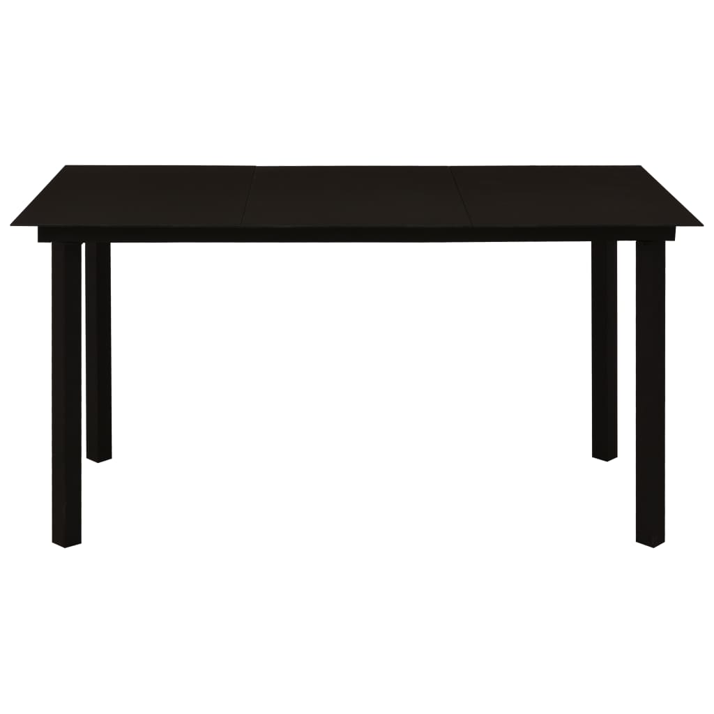 Puutarhan ruokapöytä musta 150x80x74 cm teräs ja lasi - Sisustajankoti.fi