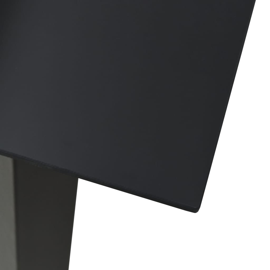 Puutarhan ruokapöytä musta 150x80x74 cm teräs ja lasi - Sisustajankoti.fi