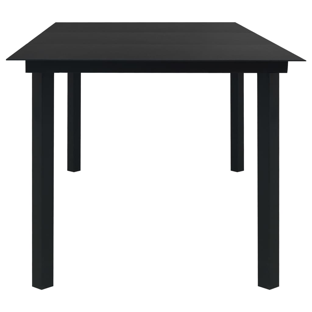 Puutarhan ruokapöytä musta 190x90x74 cm teräs ja lasi - Sisustajankoti.fi