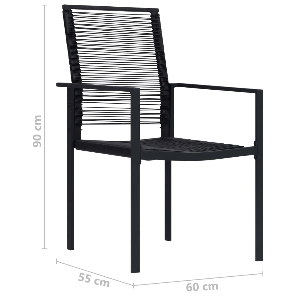 Puutarhatuolit 2 kpl PVC rottinki musta - Sisustajankoti.fi