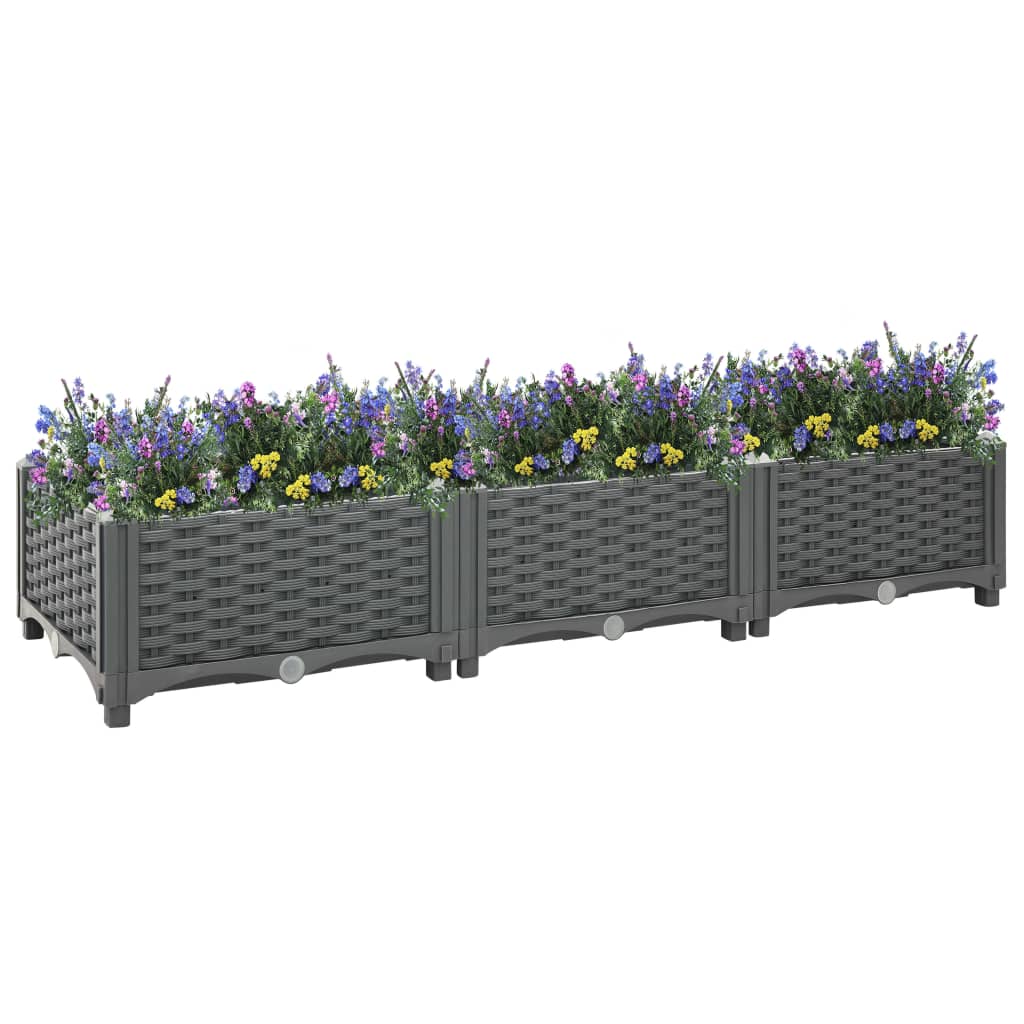 Korotettu kukkalaatikko 120x40x23 cm polypropeeni - Sisustajankoti.fi