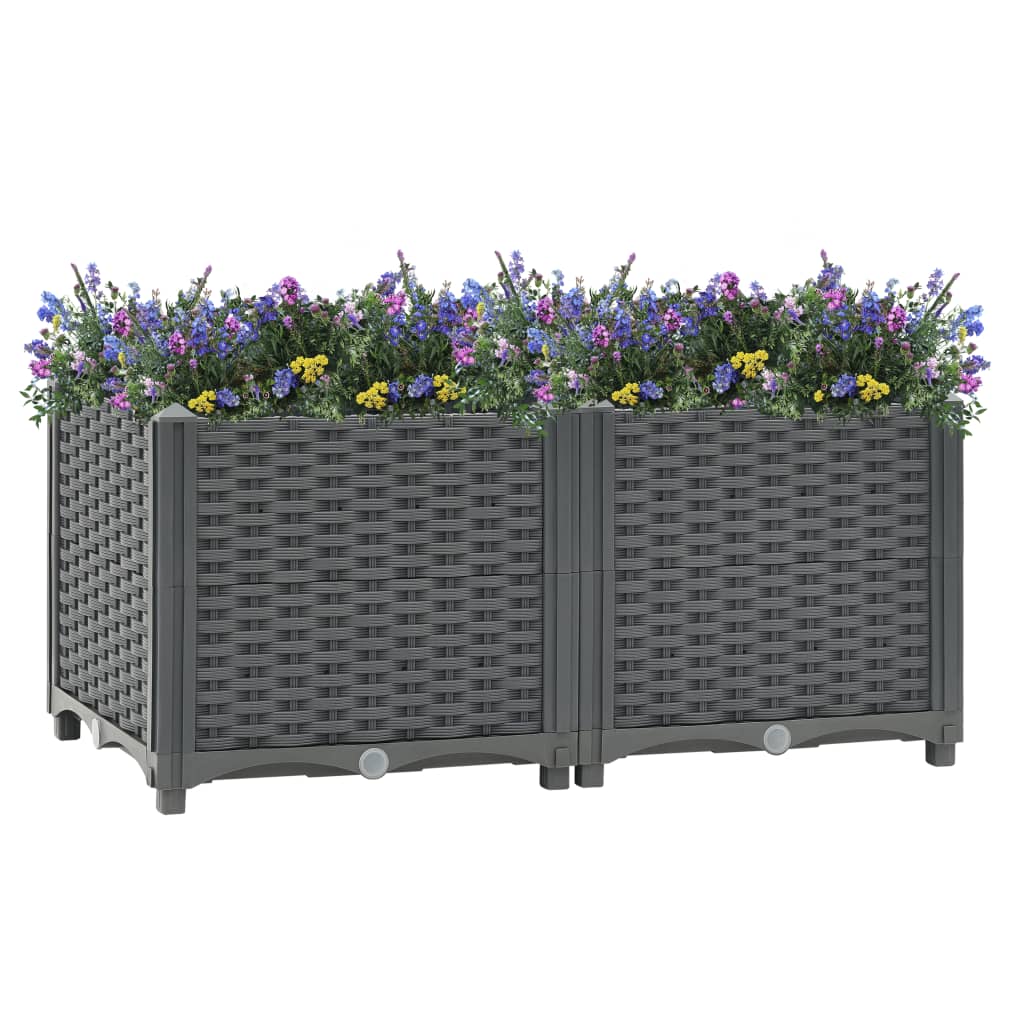 Korotettu kukkalaatikko 80x40x38 cm polypropeeni - Sisustajankoti.fi