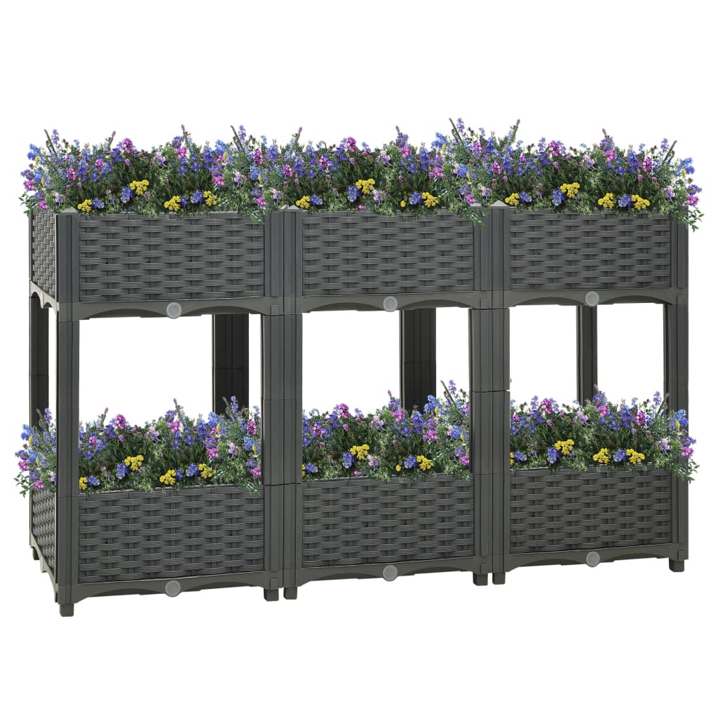 Korotettu kukkalaatikko 120x40x71 cm polypropeeni - Sisustajankoti.fi