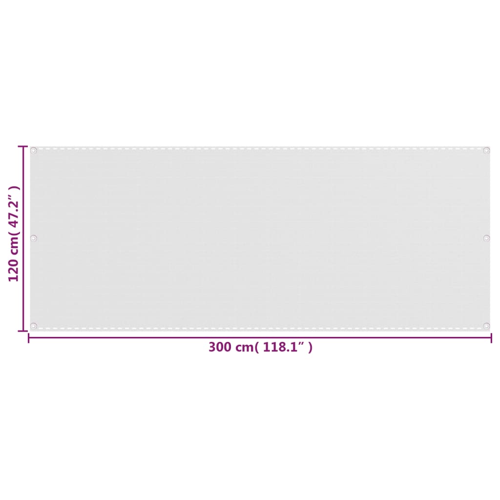 Parvekkeen suoja valkoinen 120x300 cm HDPE - Sisustajankoti.fi