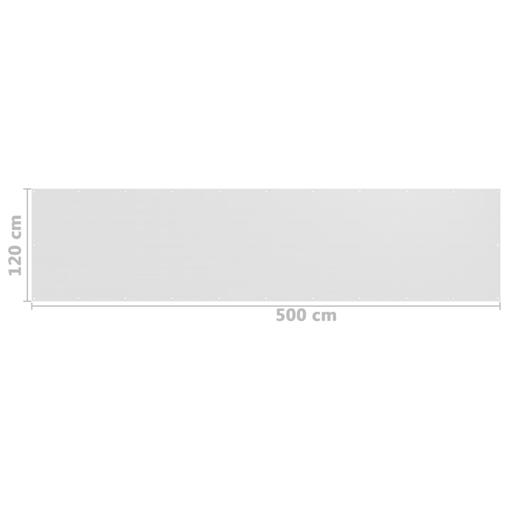 Parvekkeen suoja valkoinen 120x500 cm HDPE - Sisustajankoti.fi