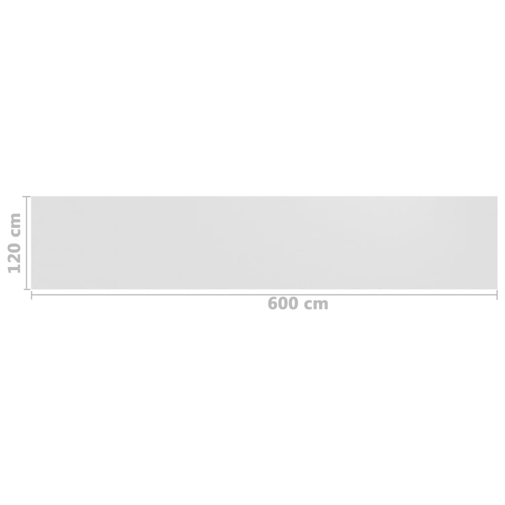 Parvekkeen suoja valkoinen 120x600 cm HDPE - Sisustajankoti.fi