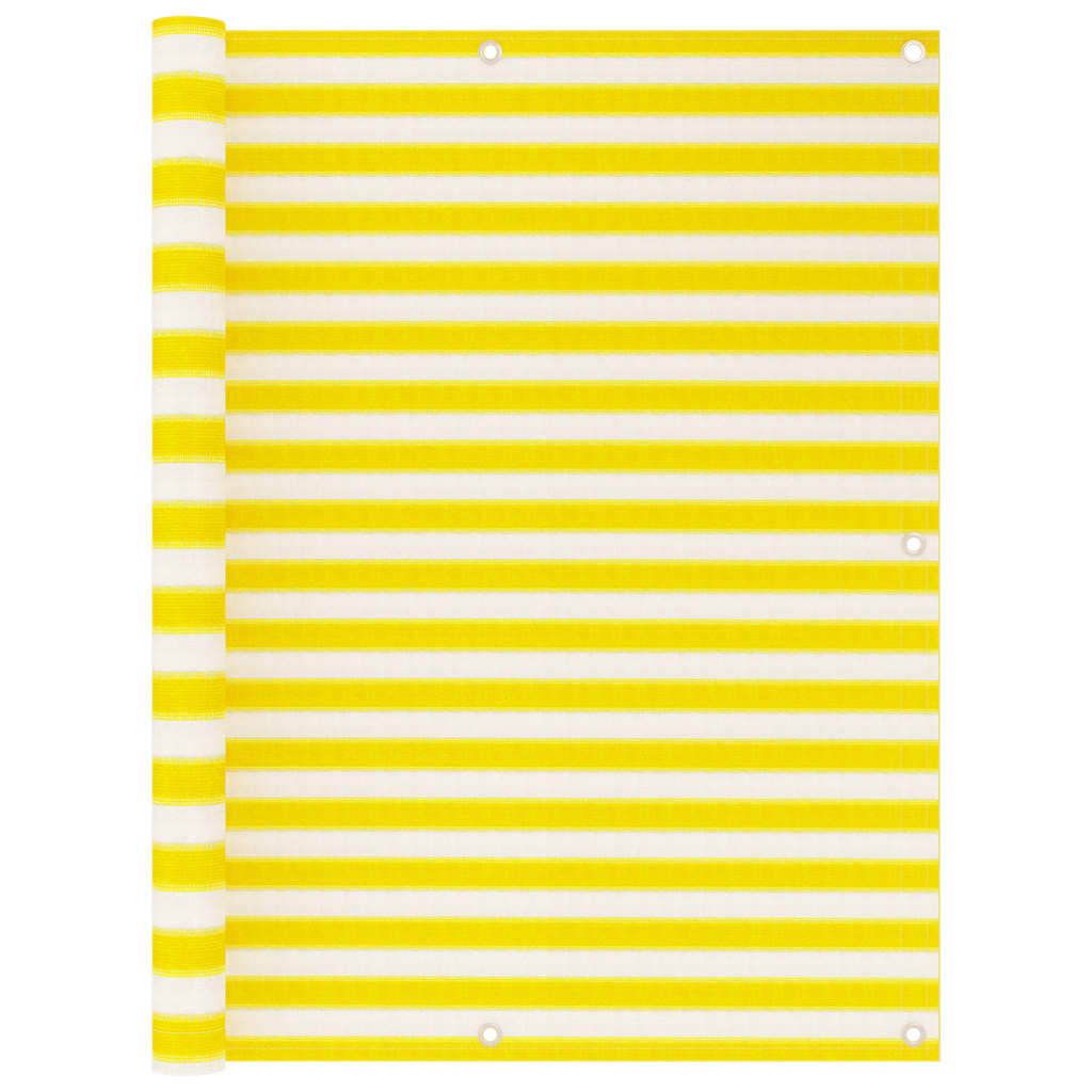 Parvekkeen suoja keltainen ja valkoinen 120x400 cm HDPE - Sisustajankoti.fi