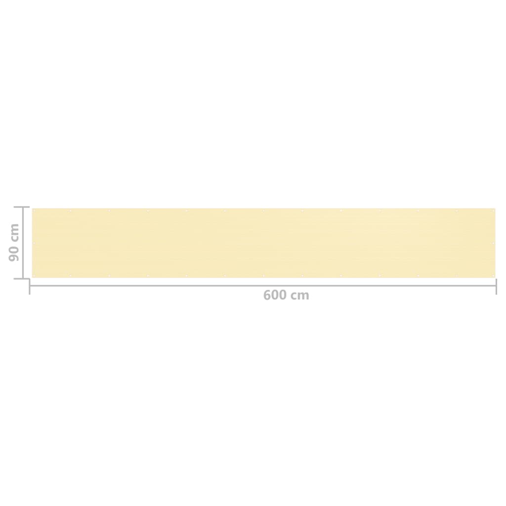 Parvekkeen suoja beige 90x600 cm HDPE - Sisustajankoti.fi