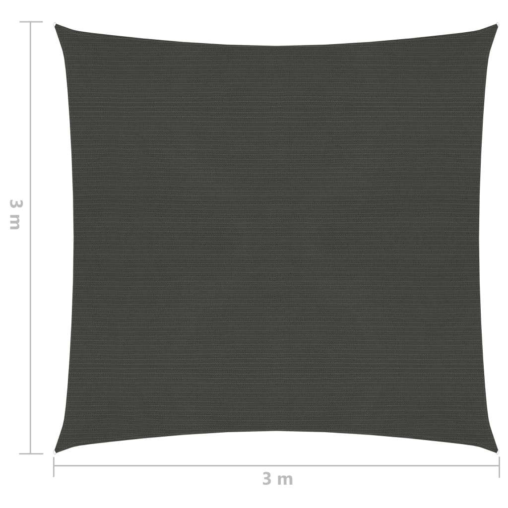 Aurinkopurje 160 g/m² antrasiitti 3x3 m HDPE - Sisustajankoti.fi