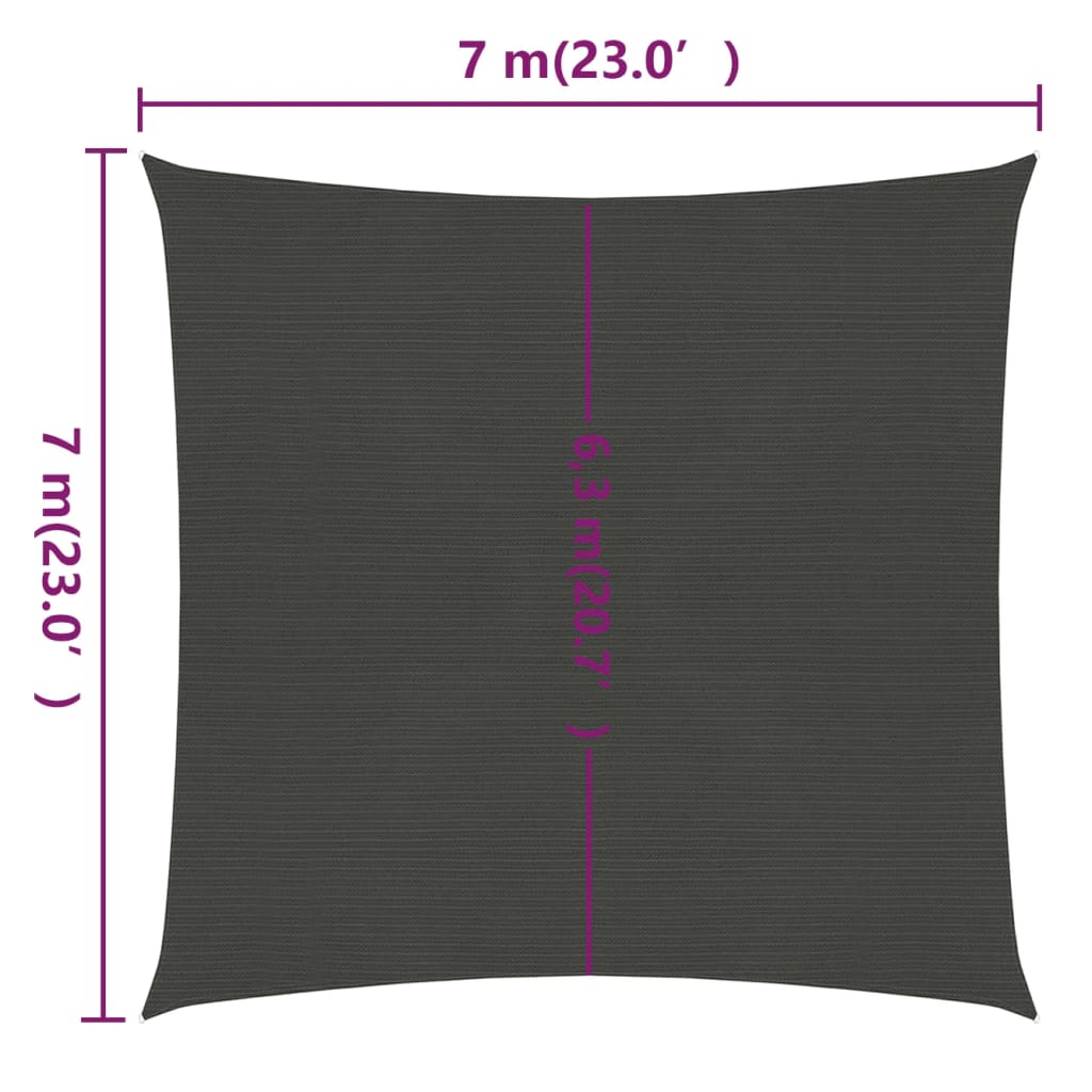 Aurinkopurje 160 g/m² antrasiitti 7x7 m HDPE - Sisustajankoti.fi