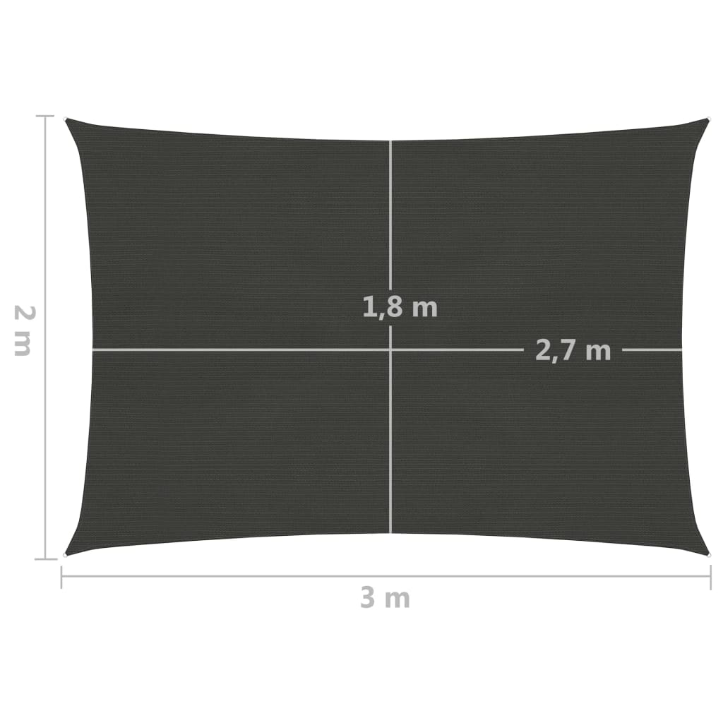 Aurinkopurje 160 g/m² antrasiitti 2x3 m HDPE - Sisustajankoti.fi