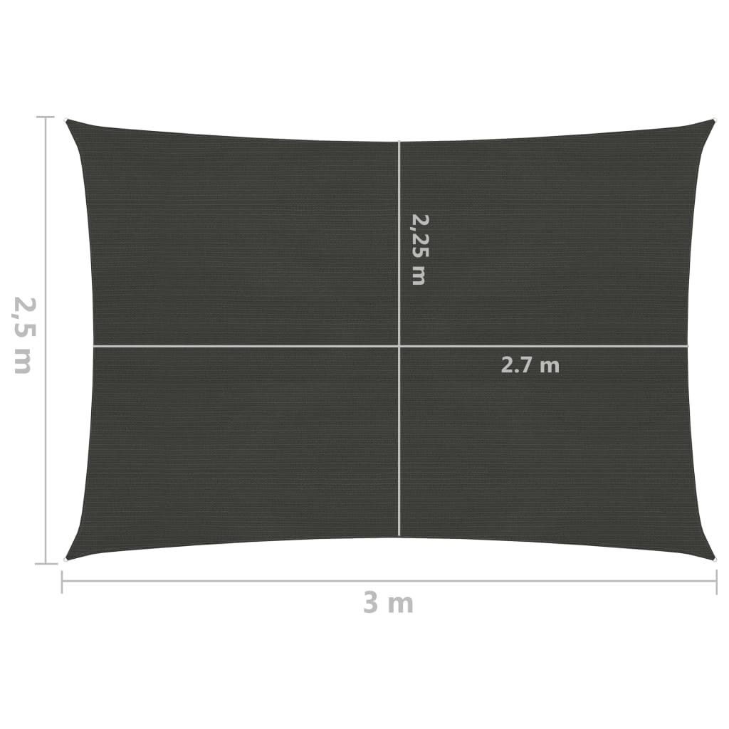 Aurinkopurje 160 g/m² antrasiitti 2,5x3 m HDPE - Sisustajankoti.fi