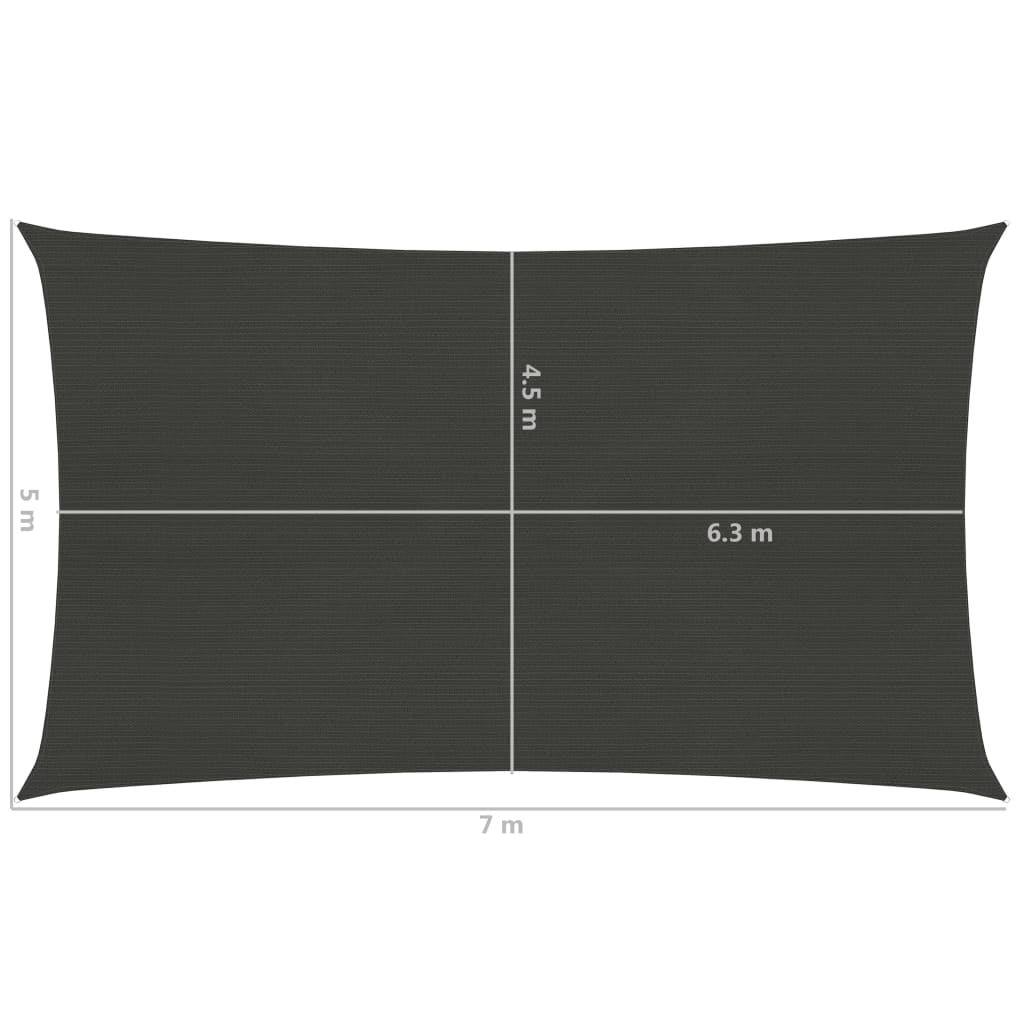 Aurinkopurje 160 g/m² antrasiitti 5x7 m HDPE - Sisustajankoti.fi