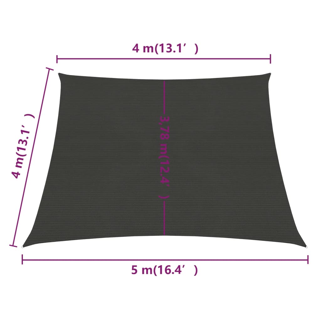 Aurinkopurje 160 g/m² antrasiitti 4/5x4 m HDPE - Sisustajankoti.fi