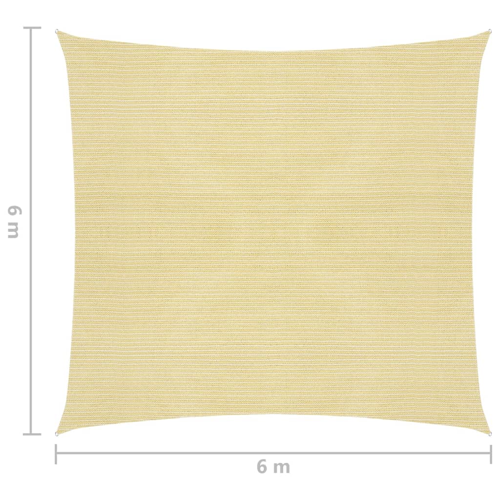 Aurinkopurje 160 g/m² beige 6x6 m HDPE - Sisustajankoti.fi
