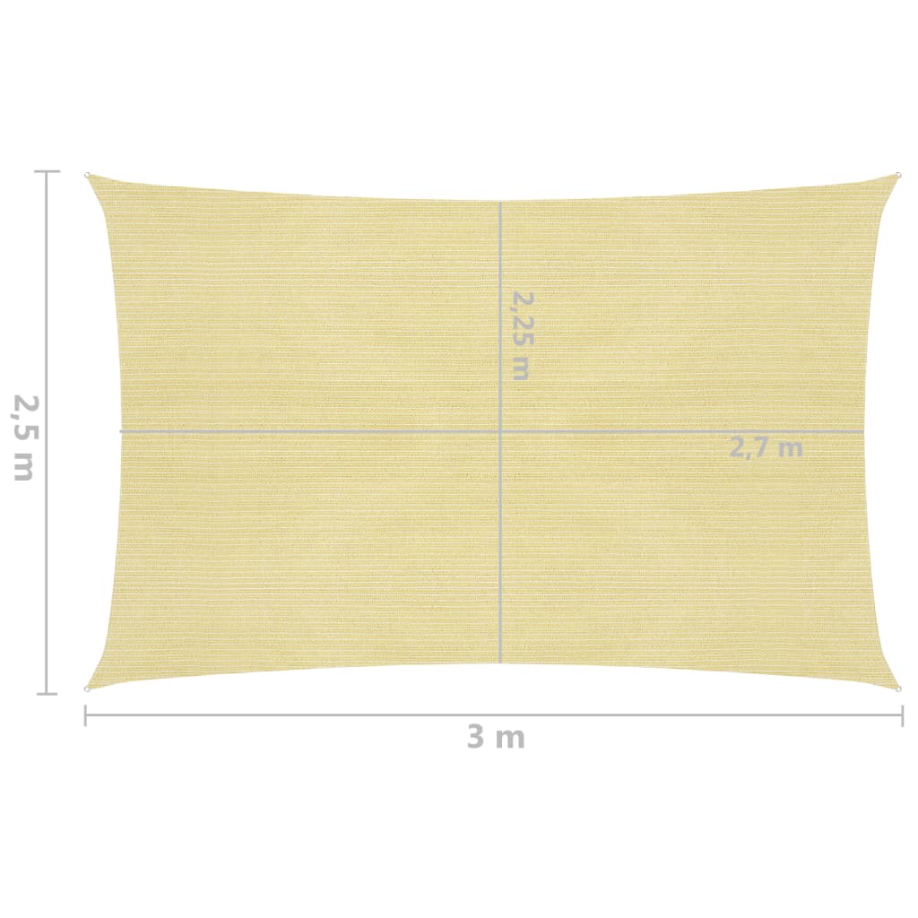 Aurinkopurje 160 g/m² beige 2,5x3 m HDPE - Sisustajankoti.fi