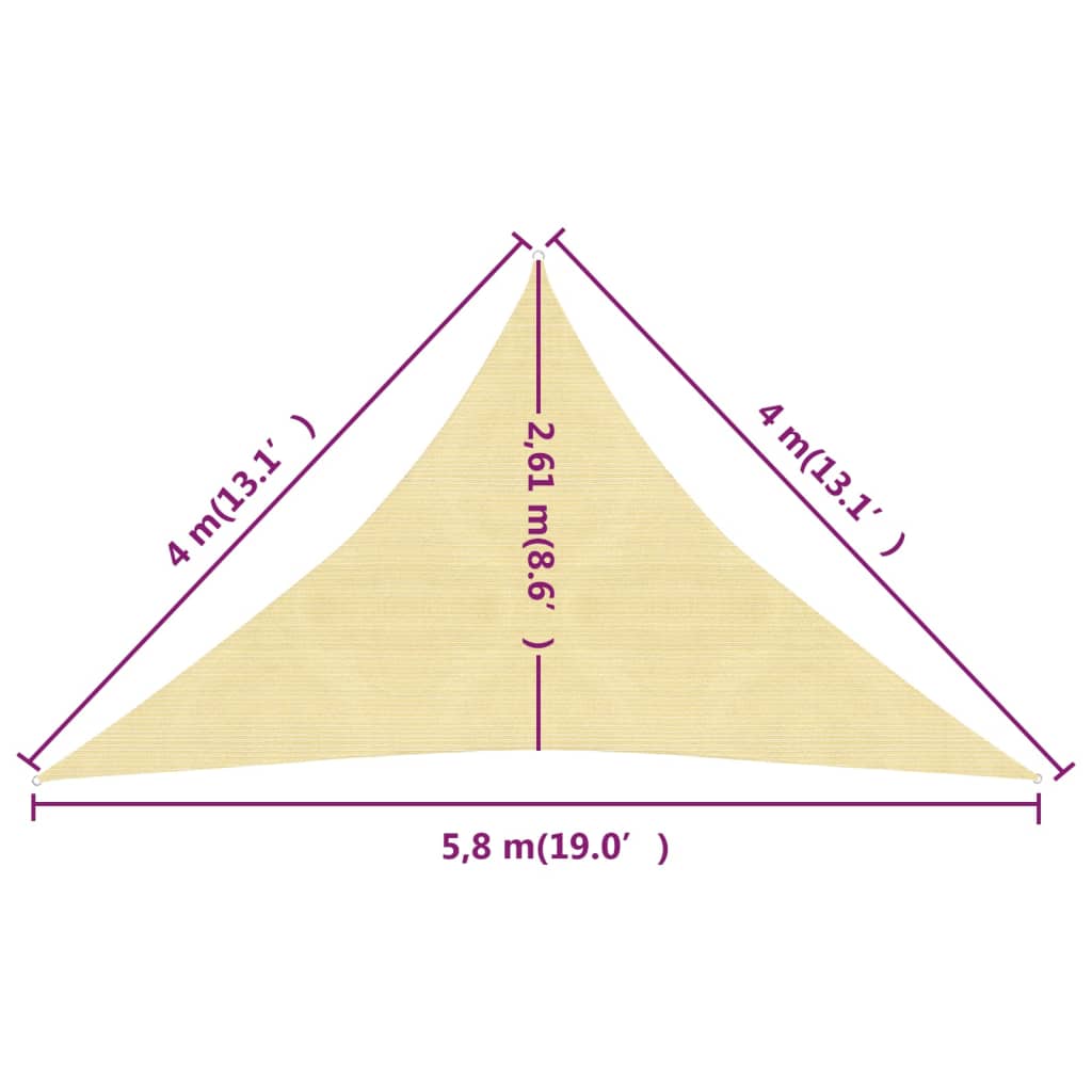 Aurinkopurje 160 g/m² beige 4x4x5,8 m HDPE - Sisustajankoti.fi