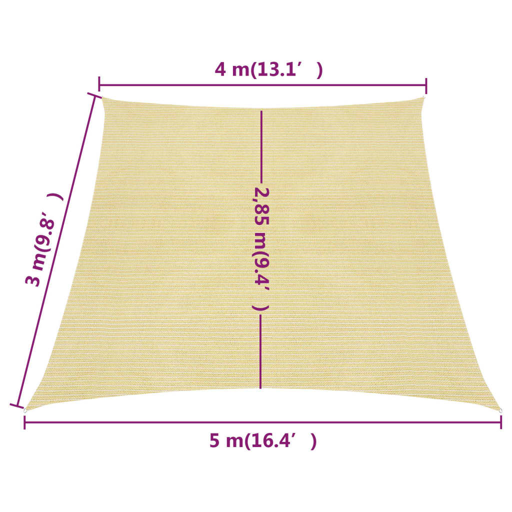 Aurinkopurje 160 g/m² beige 4/5x3 m HDPE - Sisustajankoti.fi