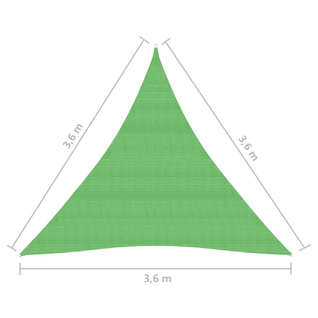 Aurinkopurje 160 g/m² vaaleanvihreä 3,6x3,6x3,6 m HDPE - Sisustajankoti.fi