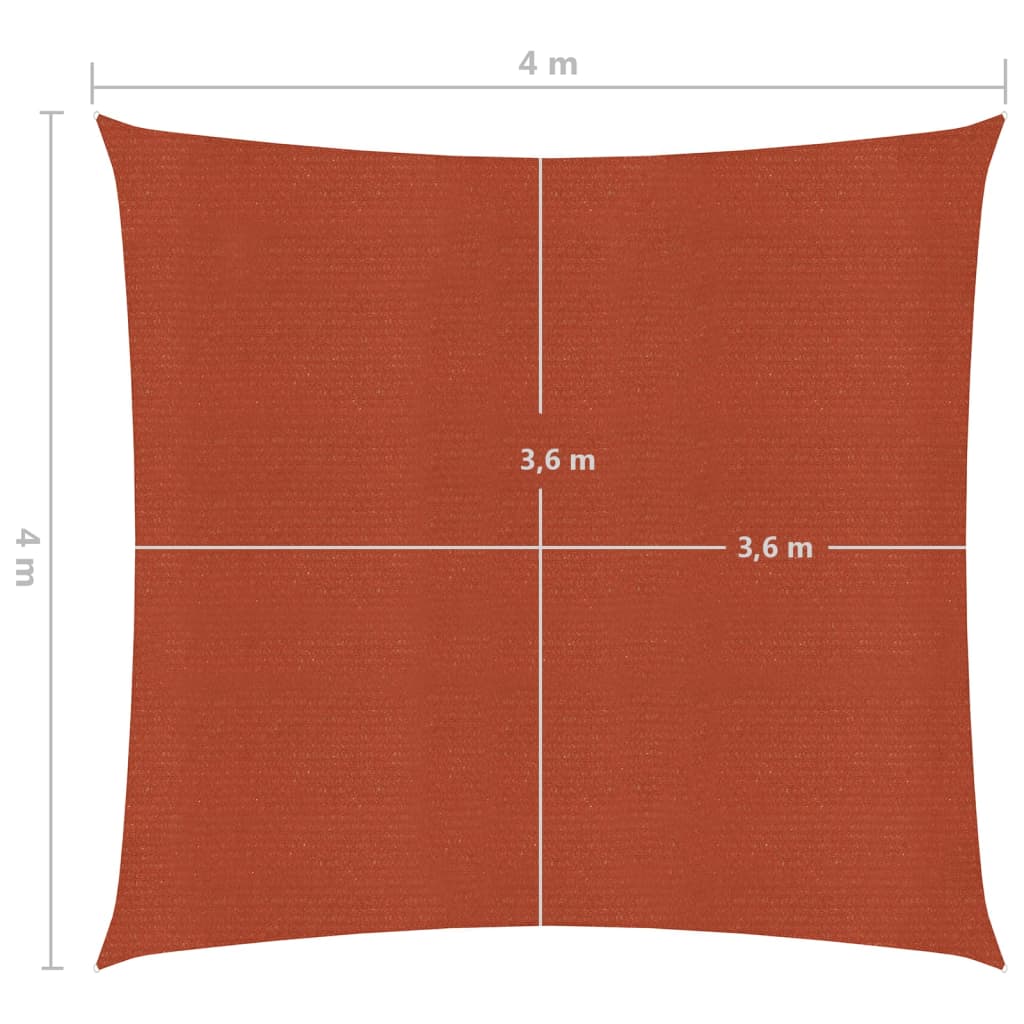 Aurinkopurje 160 g/m² terrakotta 4x4 m HDPE - Sisustajankoti.fi