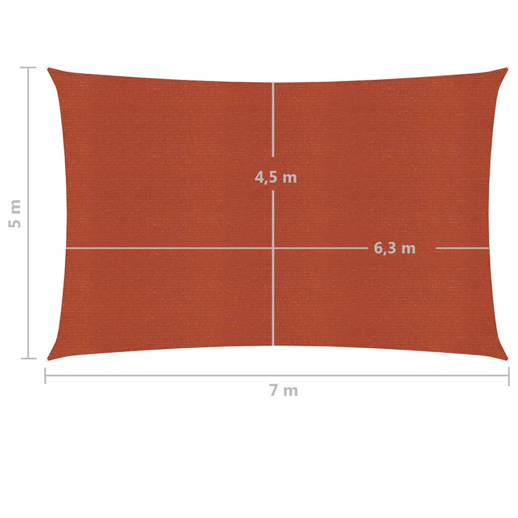 Aurinkopurje 160 g/m² terrakotta 5x7 m HDPE - Sisustajankoti.fi