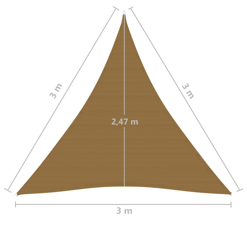 Aurinkopurje 160 g/m² harmaanruskea 3x3x3 m HDPE - Sisustajankoti.fi